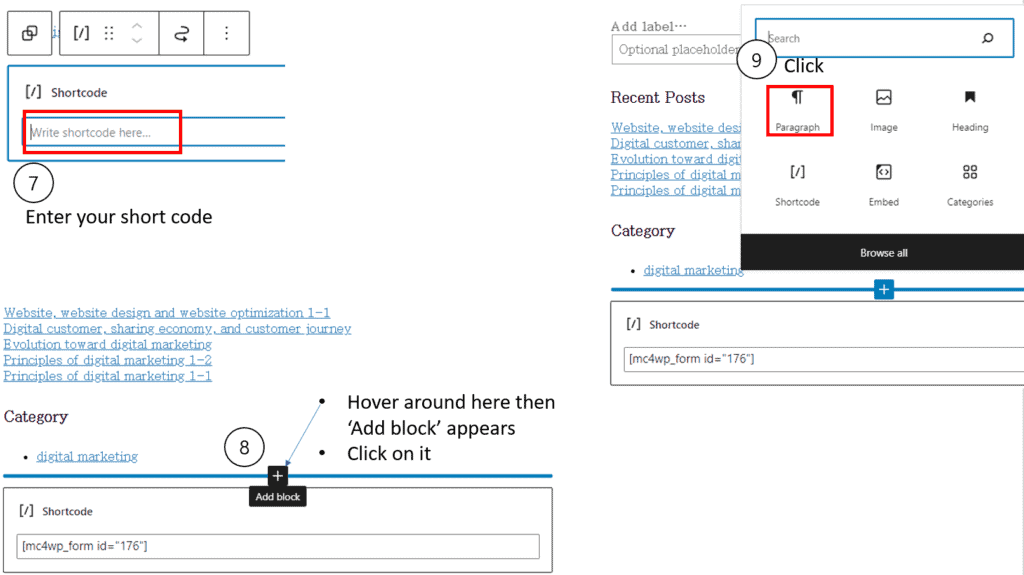 Creating a signup form in a slide bar