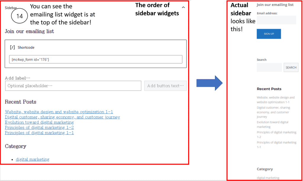 Creating a signup form in a slide bar