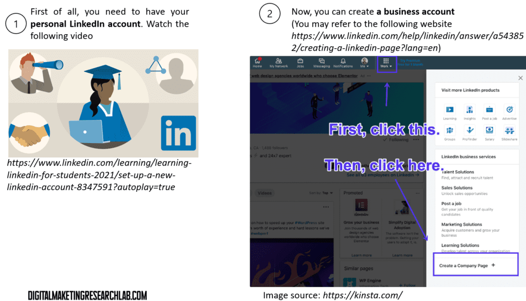 Creating a personal and a buisness LinkedIn account