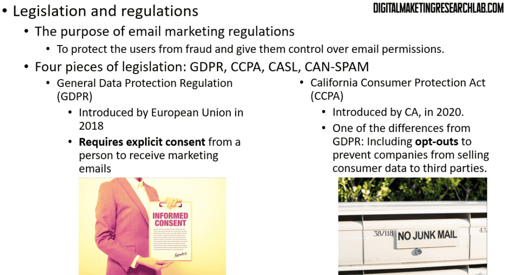 LEgistration and regulations - GDPR, CCPA