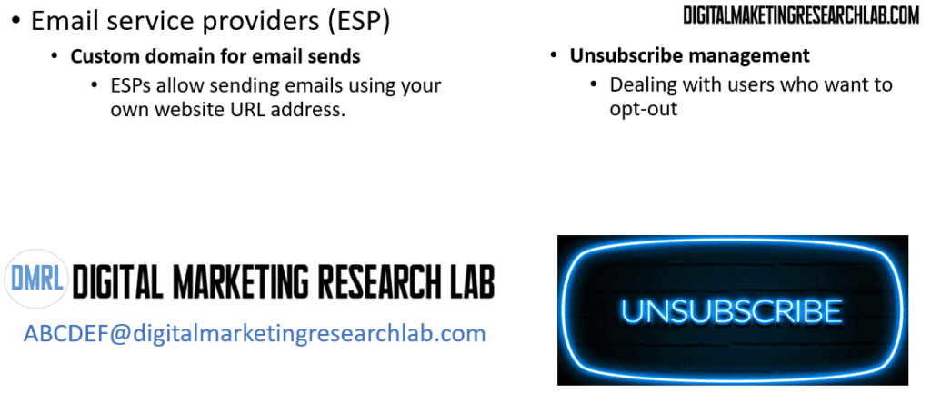 Email service providers (ESP) - Features