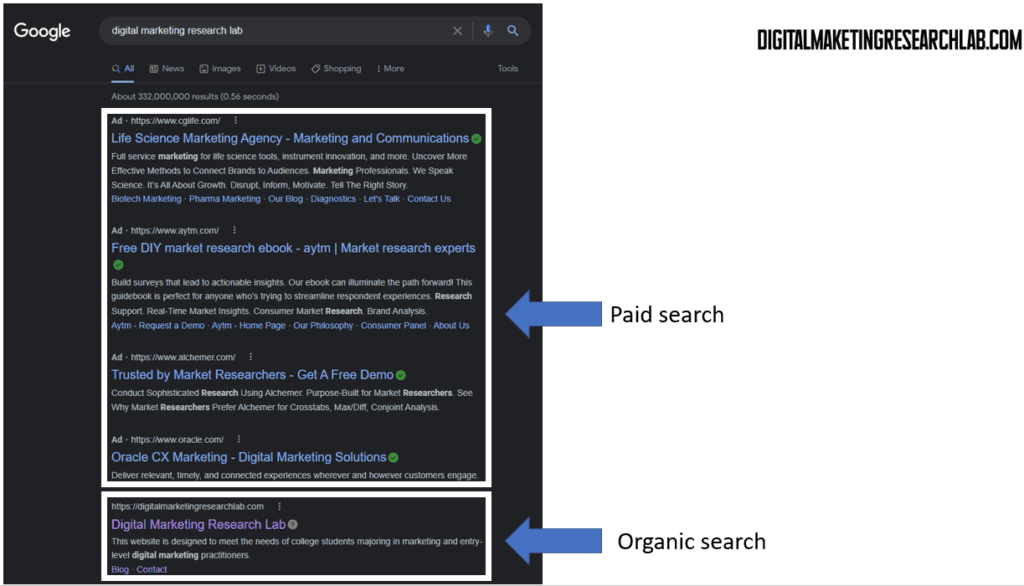 organic search vs paid search