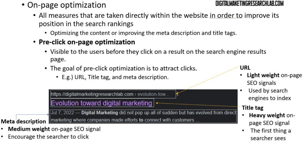 On page optimization